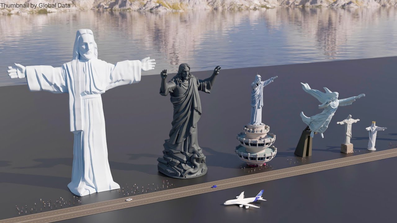 Tallest Jesus Christ Statues Size Comparison 3D