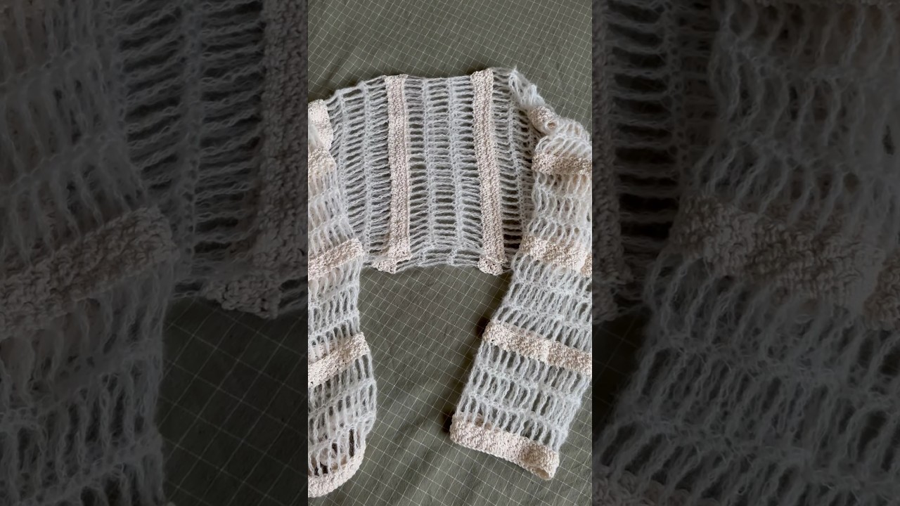 Crochet mesh sweater with me #crochetting #crochet #crochetsweater