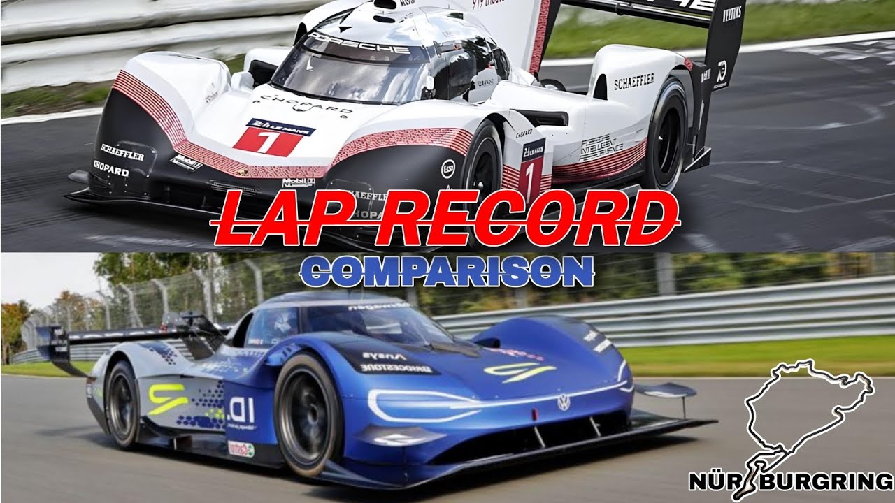Nürburgring - VW ID.R Vs Porsche 919 Hybrid EVO Lap Record Comparison Side-By-Side