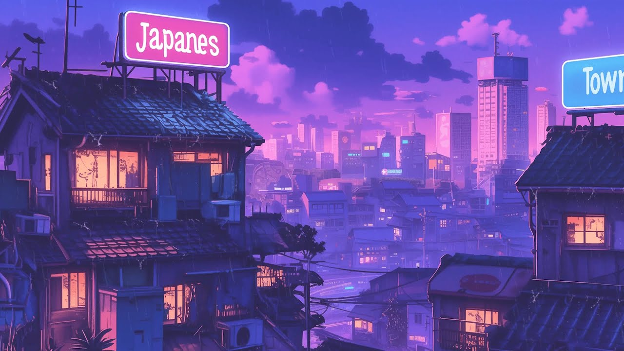 Nostalgic Lofi Hip Hop Beats 💾 1980s & 90s Vibes & Retro Japanese Town Ambience 🌆 Lofi Rain Playlist