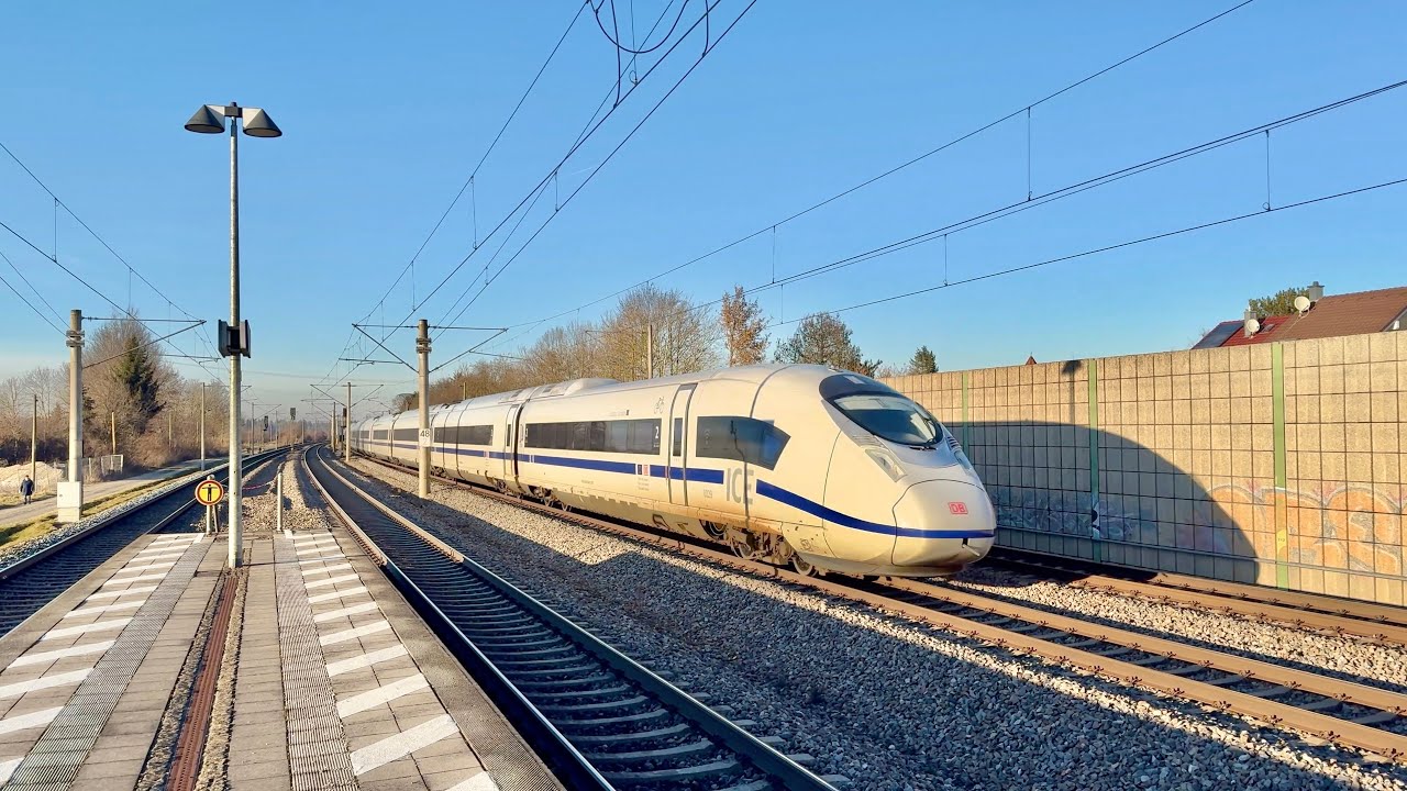 Zugsichtungen/Vorbeifahrten Augsburg-M&uuml;nchen - Winter 2024 - ICE, IC - 4K