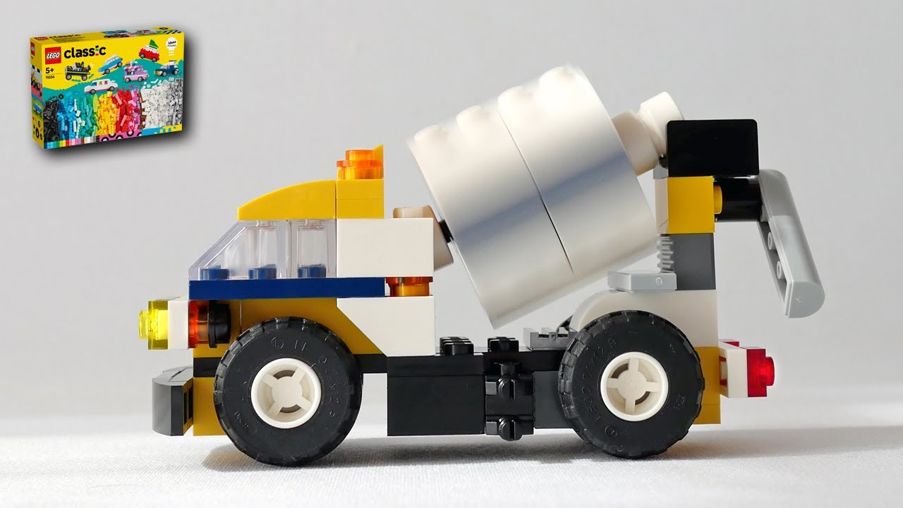 How to build a Concrete mixer truck using LEGO Classic 11036 (Alternate) Creative Vehicles.