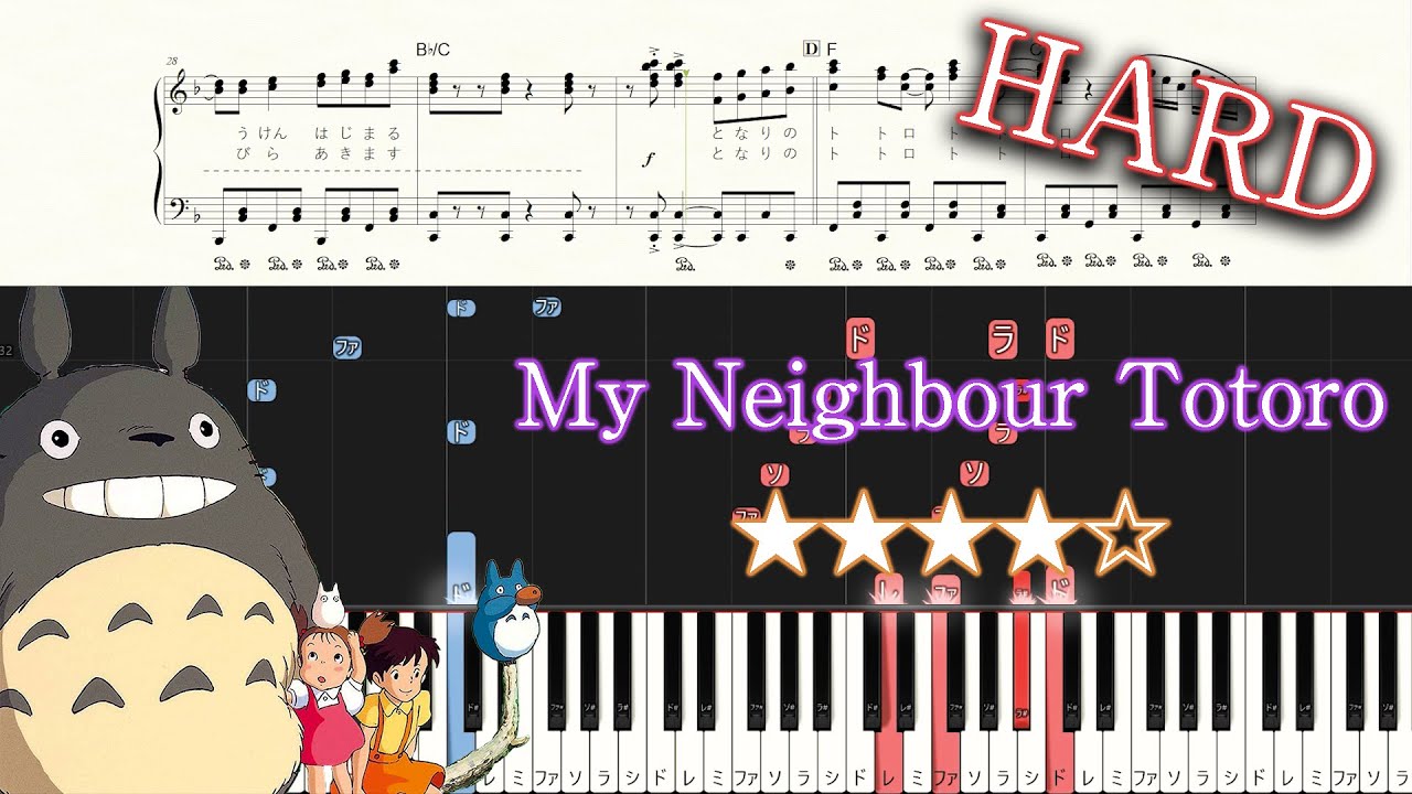 My Neighbour Totoro - Joe Hisaishi - Hard Piano Tutorial + Sheets [Piano Arrangement]
