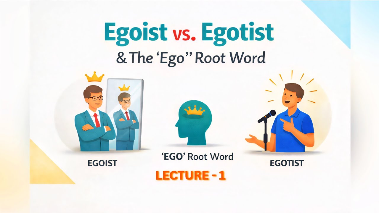 Egoist vs Egotist: Confusion Khatam! | Root Word EGO | Lecture 01