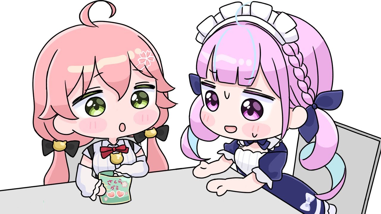 Aqua can't help wanting Miko's snacks[Animated Hololive/Eng sub][Minato Aqua/Sakura Miko]
