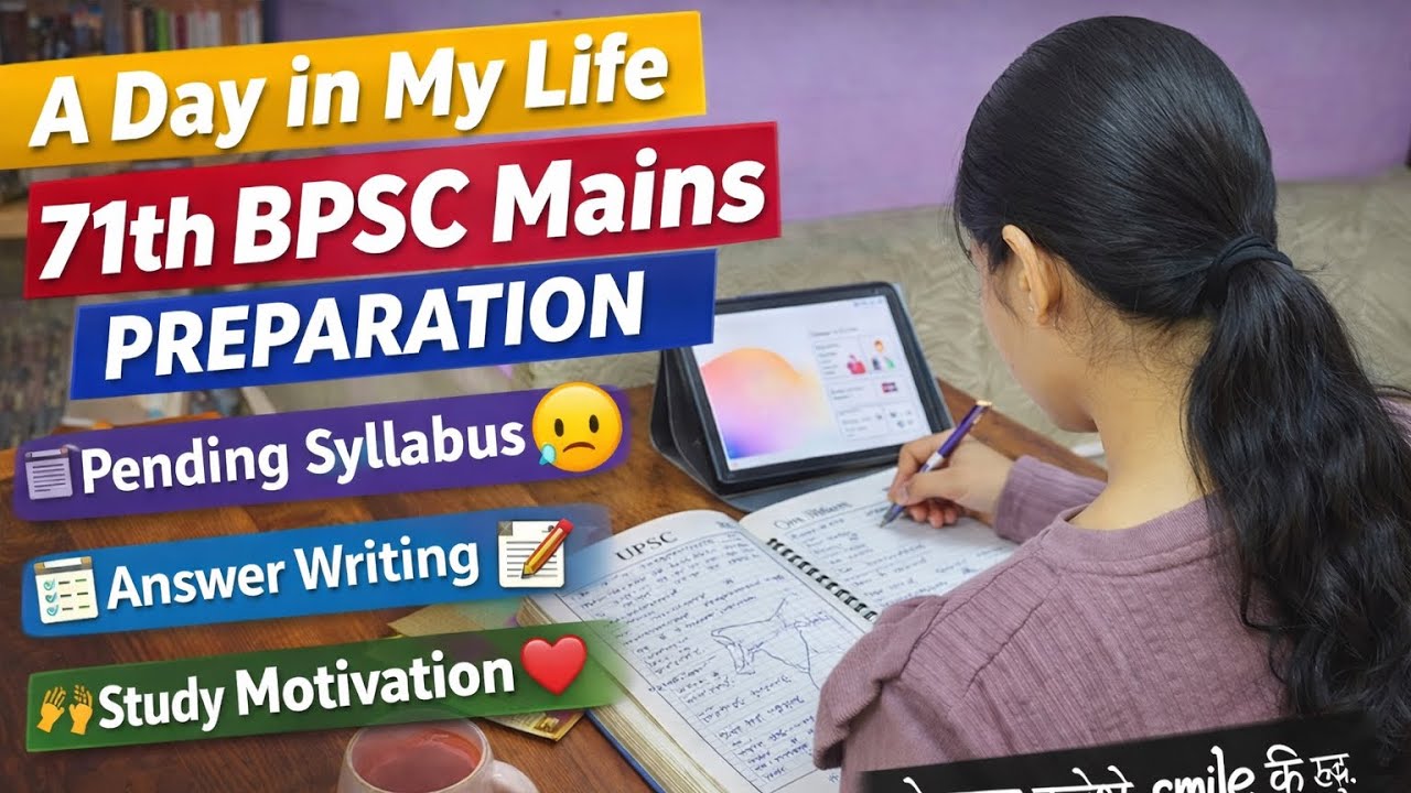 A Day in My Life 📚🎯 | 71th BPSC Mains Preparation | Daily Answer Writing Practice | BPSC Study Vlog
