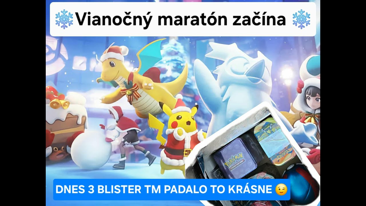 Pokémon karty Vianočný maratón 100 percentný 3 Blister TM :D (505) :D