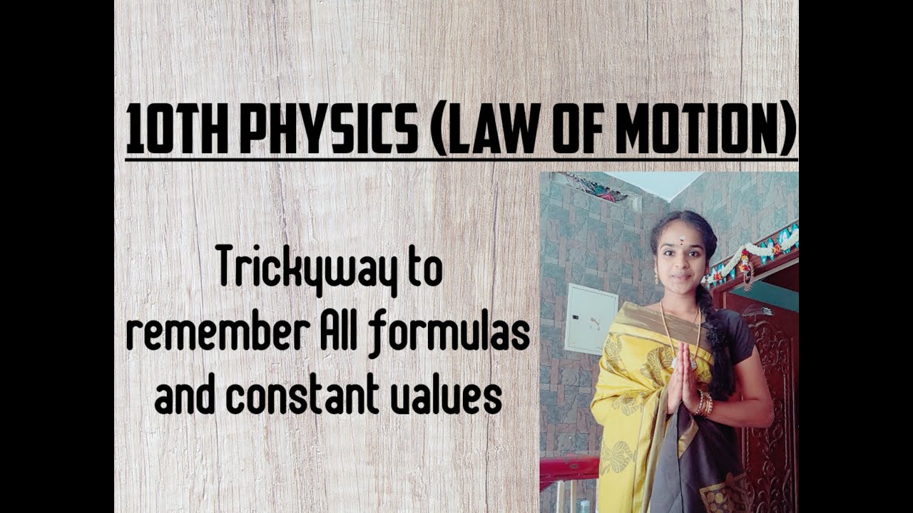 All formulas and constant values at Lesson 1 Law of Motion