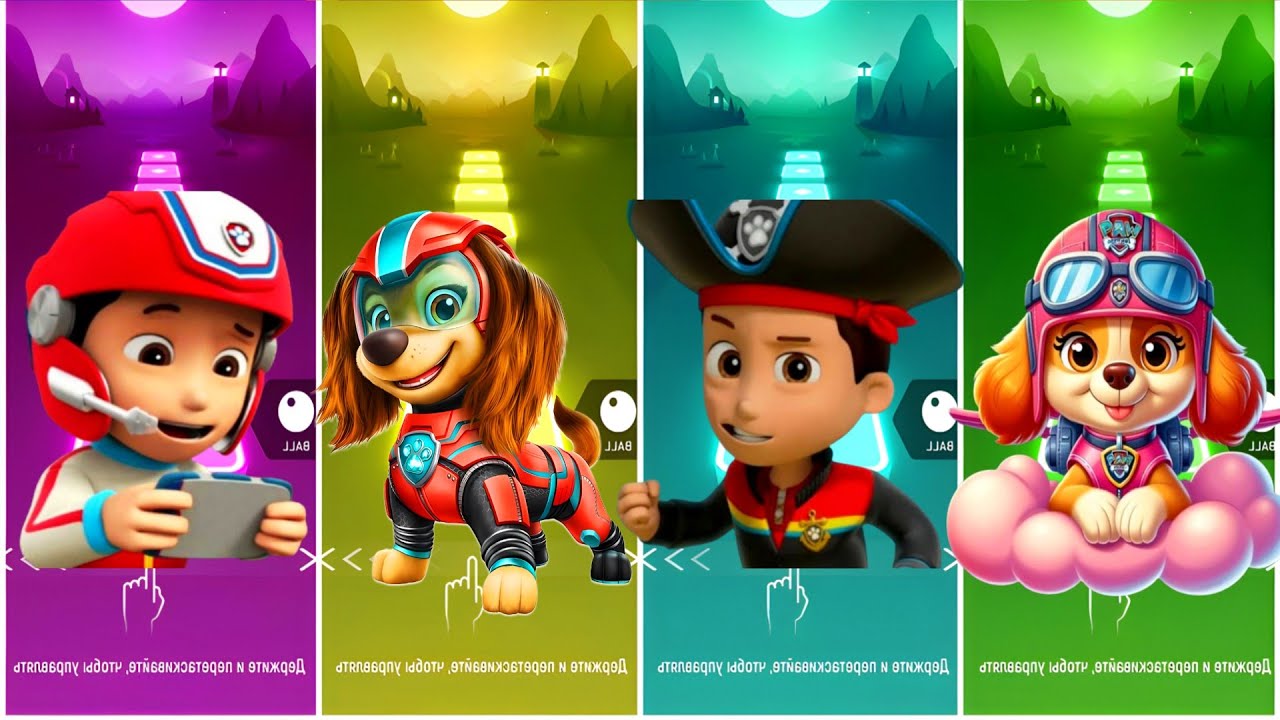 Paw Patrol honim vs Ryder vs Rublle vs Marshel Coffin Dance Music Tiles Hop Edim Rush