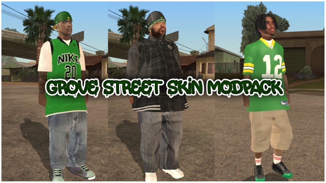 GTA san andreas (android) | share modpack skin grove street families
