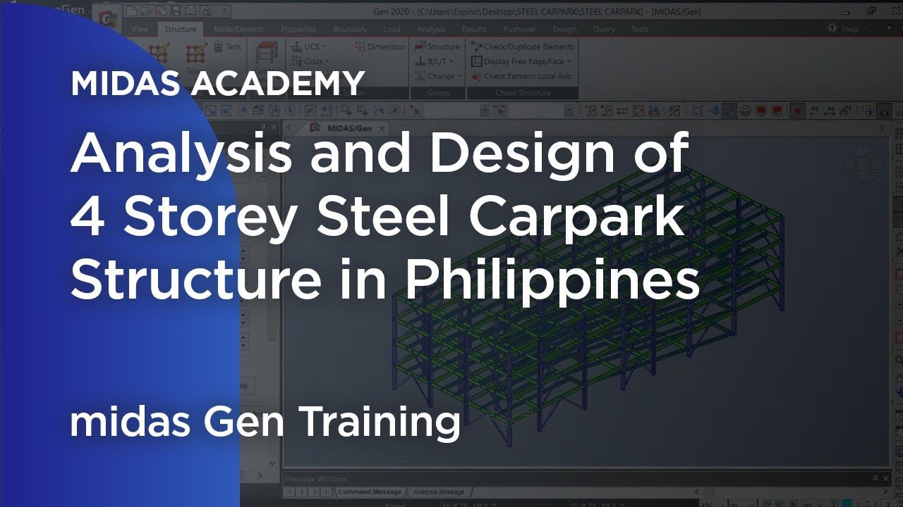 Analysis and Design of 4 Storey Steel Carpark Structure in Philippines | Building Design | Structure