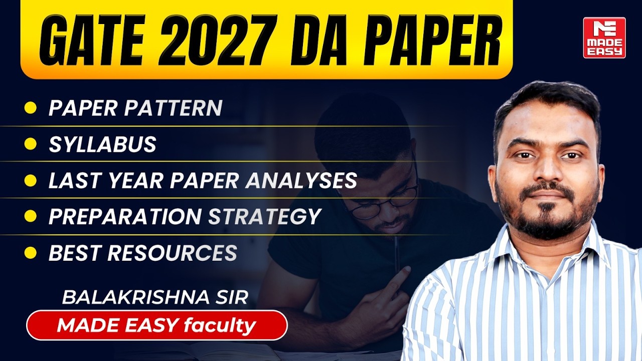 GATE 2027 Data Science (DA) Complete Strategy | Syllabus, Paper Pattern, Preparation Guide and More!