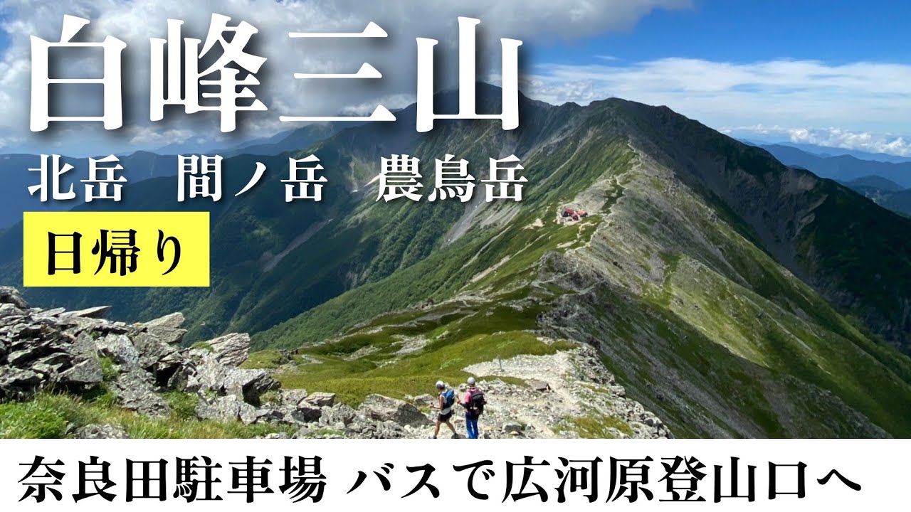 北岳 白峰三山縦走を日帰り挑戦【誤 タカネマンテマ画像】4K画質　2023.07.30