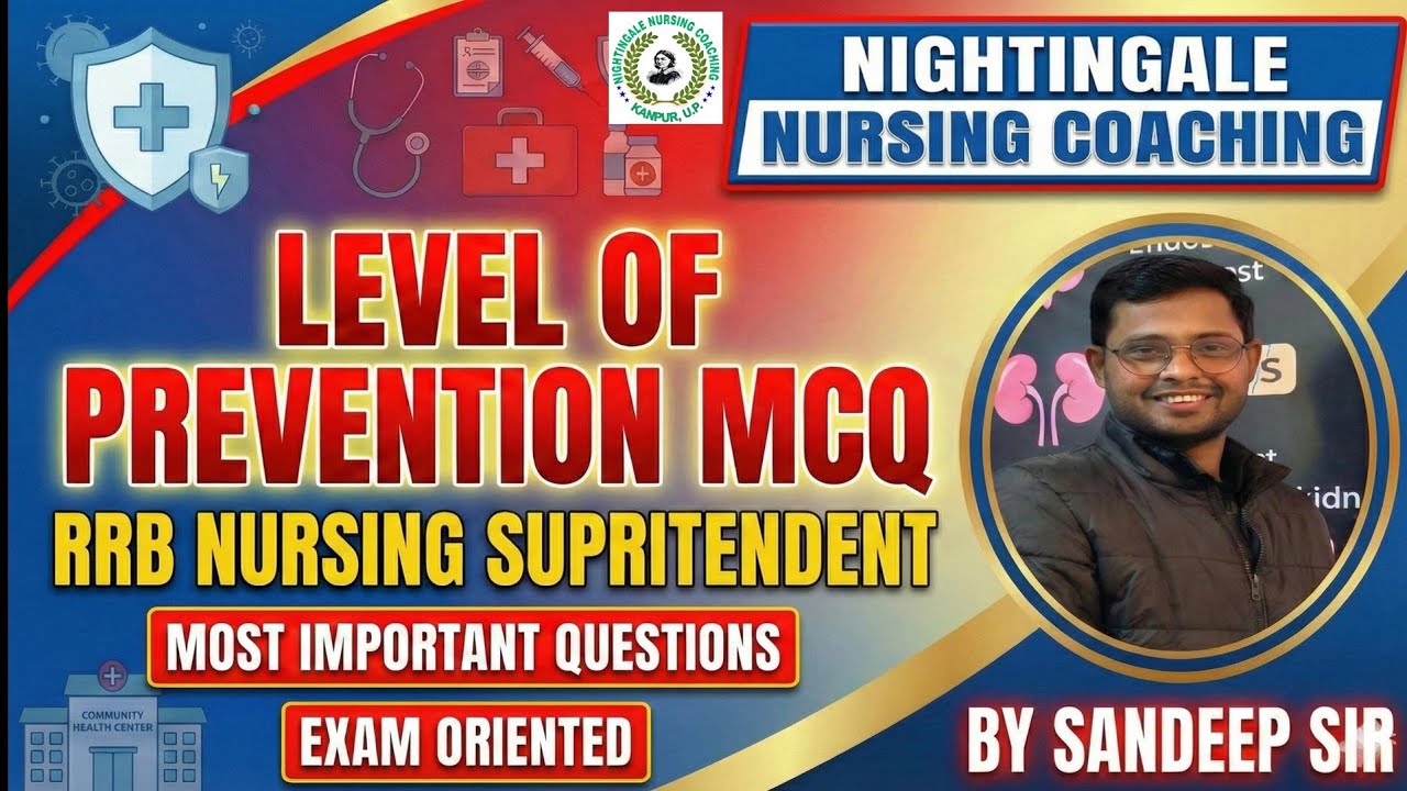 Level Of Prevention MCQ  RRB NURSING SUPRITENDENT