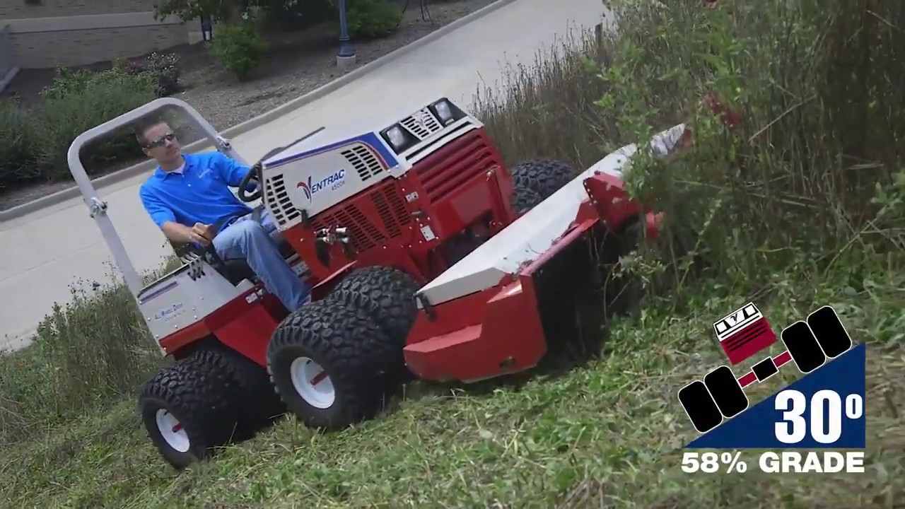 Mowing Thick Brush on a Steep Slope with a Ventrac