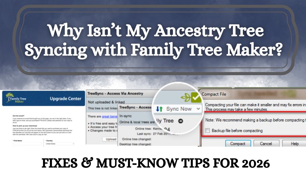 Почему мое генеалогическое древо не синхронизируется с Family Tree Maker? | Решения и важные сове...