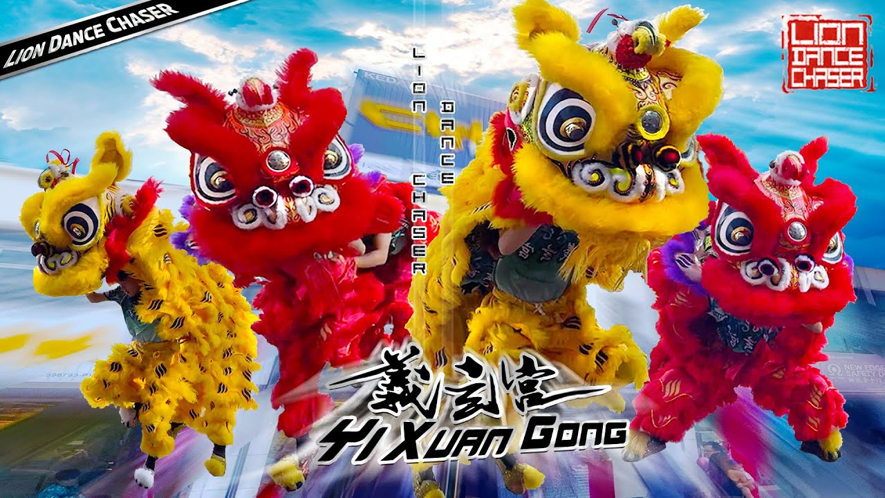 Lion Dance by Yi Xuan Gong 义玄宫 @ Kajang | 鸿运双狮 舞採青 鼓乐合奏 乐群众 良辰美店 贺新岁 天降财神 送大钱