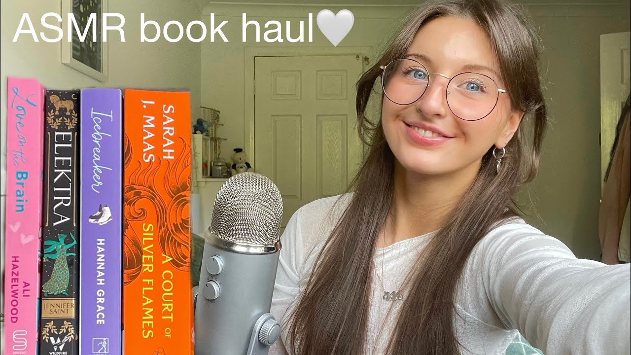 ASMR Book haul🤍 (book tapping, whispered rambles, tracing)