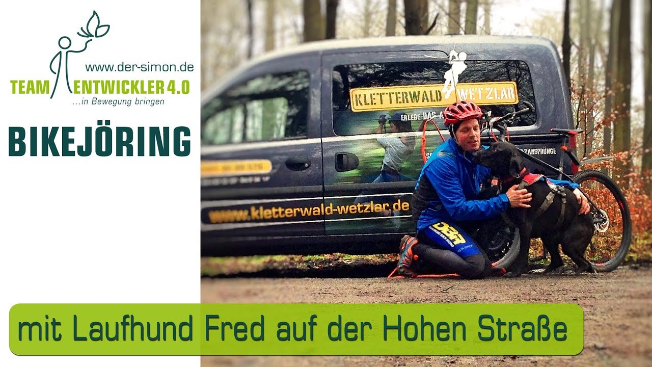 Bikejöring Bikejoering Radtraining mit Laufhund Fred auf der Hohen Straße Zughundesport
