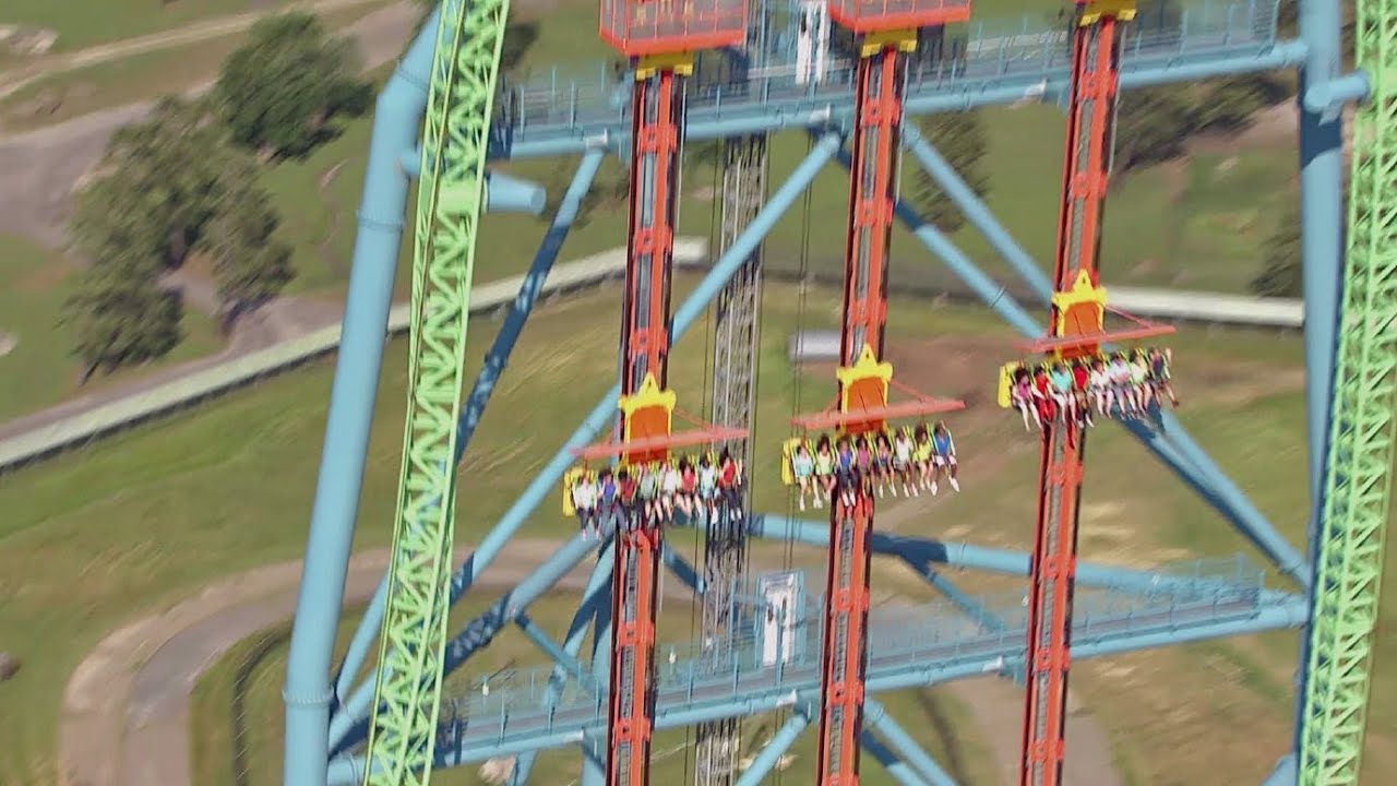 Zumanjaro: Drop of Doom, райдерская камера и HD-видеоролики с места событий, Six Flags Great Adve...