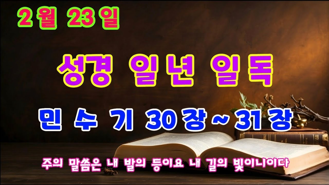 매일성경읽기 일년에 성경일독하기 2월 23일 민수기 30장~31장