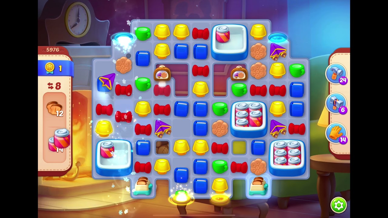 HomeScapes Level 5976 no boosters (17 moves)