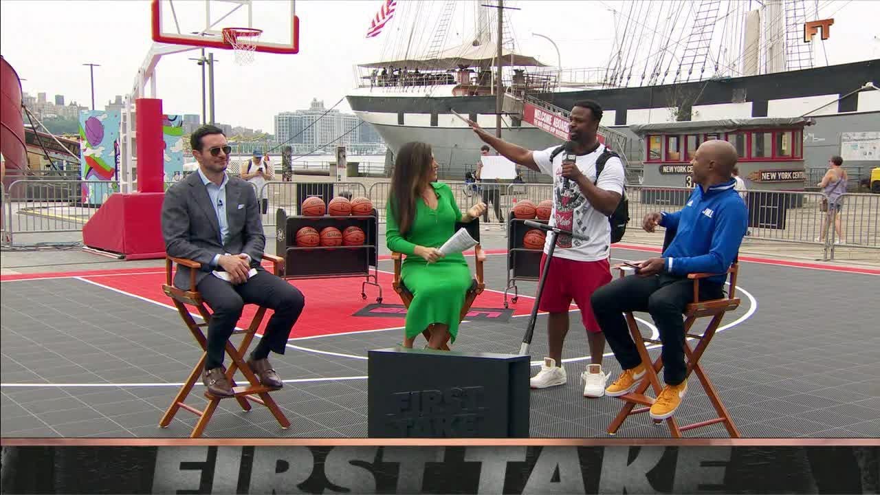 Bart Scott scooters into First Take & gets called out for laziness after losing to JWill & Keyshawn😬