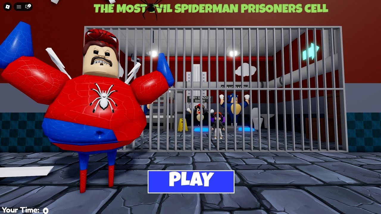 Spiderman barry prison run escape obby | OBBY ROBLOX ||walkthrough no death 4k #roblox #obby