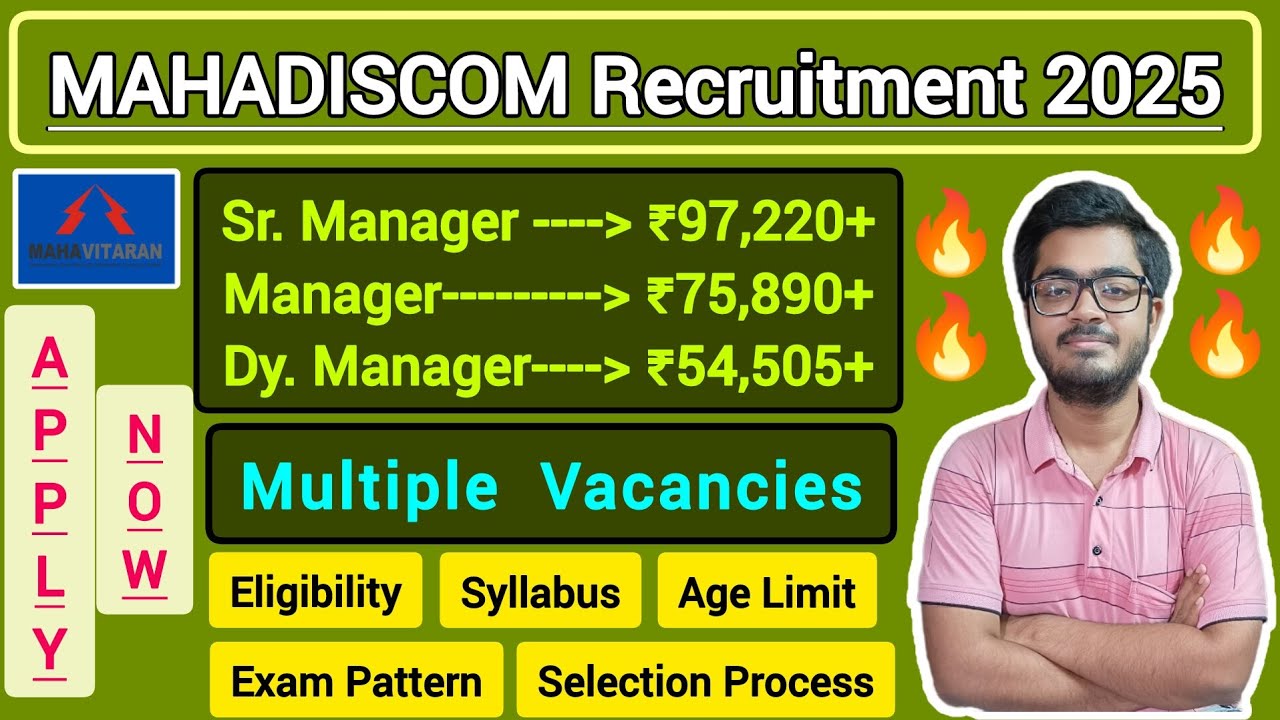 MAHADISCOM Recruitment 2025 || 46 Manager & Senior Manager Posts || Apply Online || #viral #govtjobs
