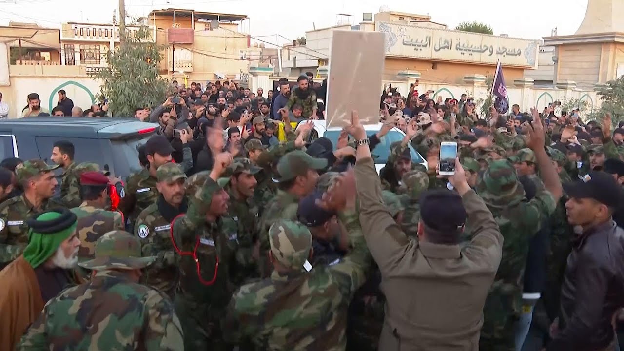 Funeral held for PMF commander killed after airstrike on Iran-backed militia in central Baghdad