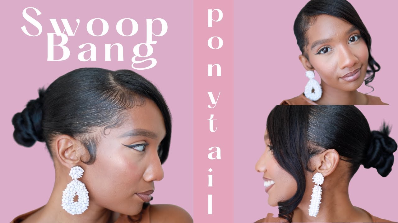 EASY! Swoop Bang Ponytail with braiding hair