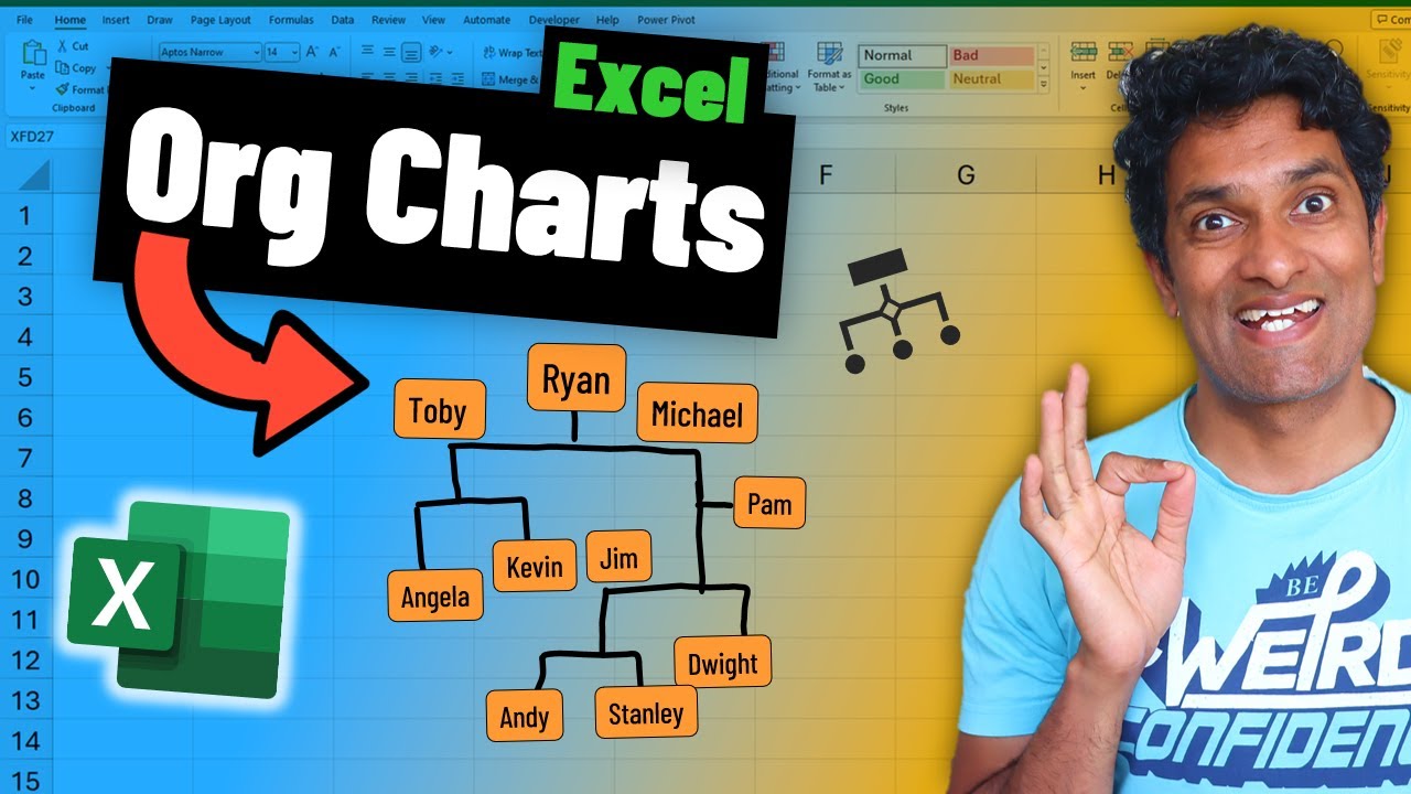 How to Create Org. Charts in Excel linked to your Data (no Visio needed)