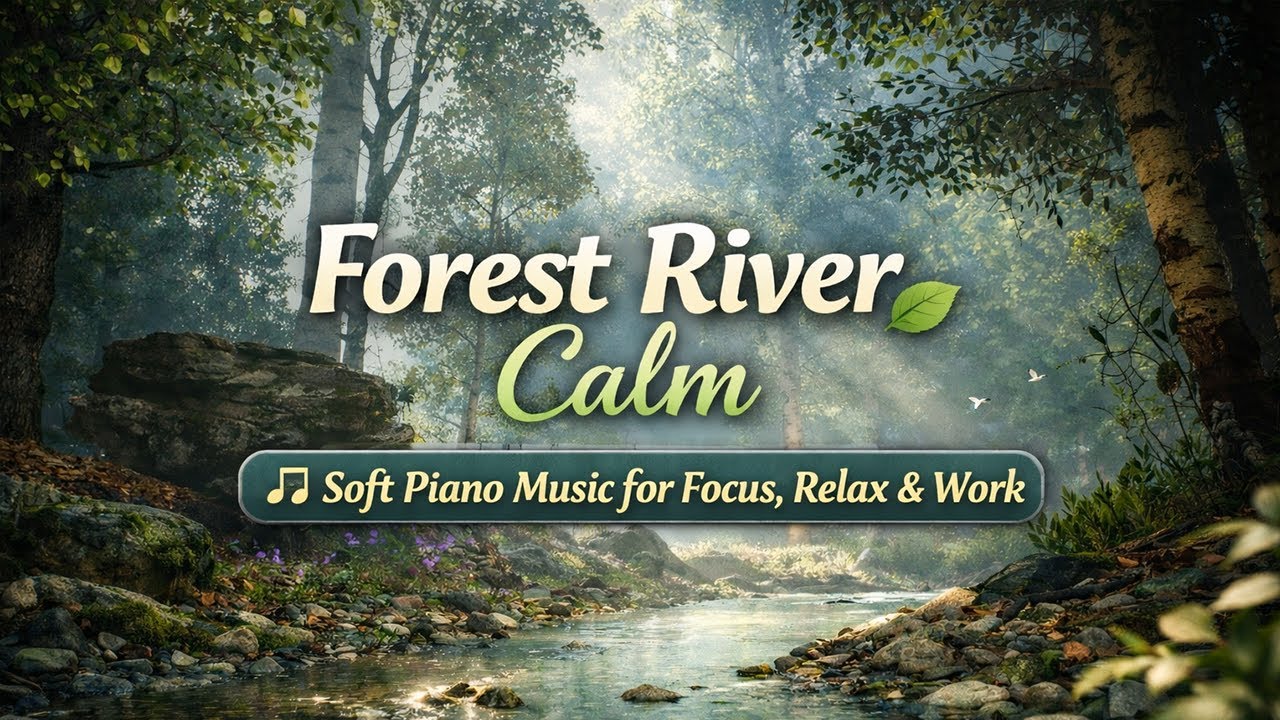 Peaceful River in the Forest 🌱 Chill Piano Music for Focus & Positive Vibes