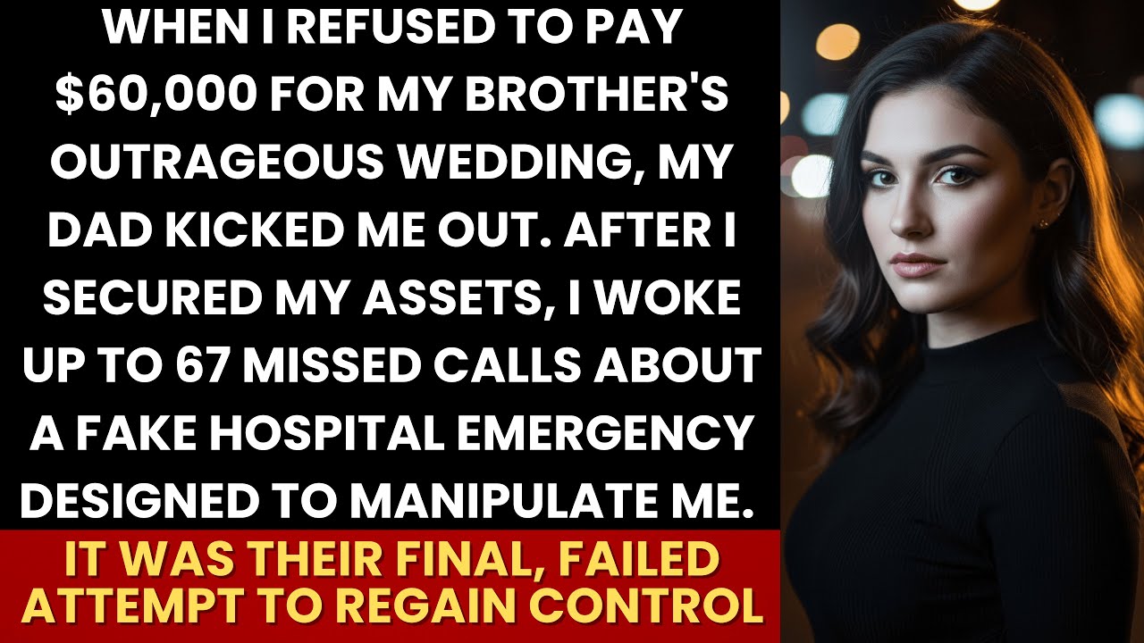 I Refused To Pay $60K For My Brother’s Wedding—Dad Kicked Me Out, Then Came Their Fake Hospital Scam