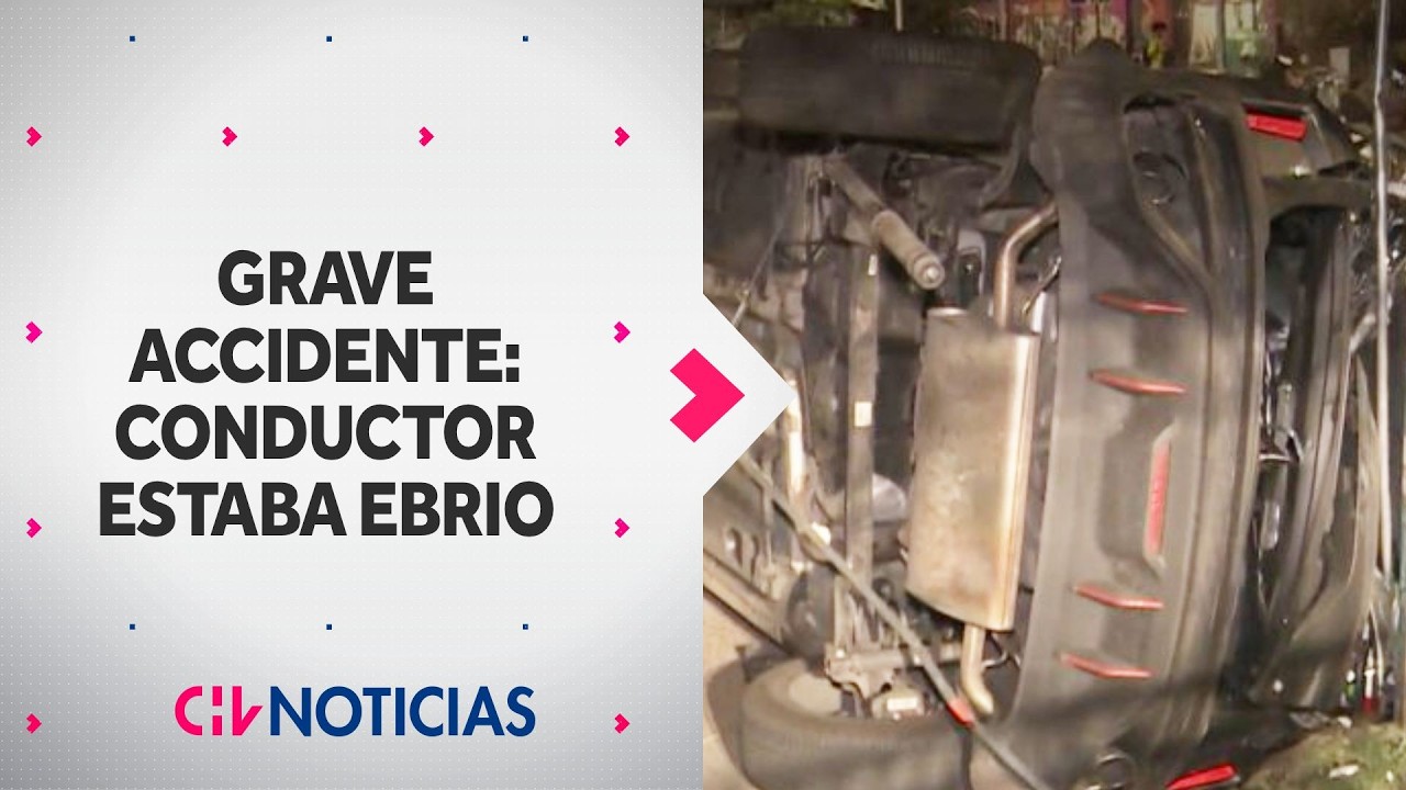 Conductor ebrio protagoniza violento accidente en Santiago Centro: El motor se desprendió del auto