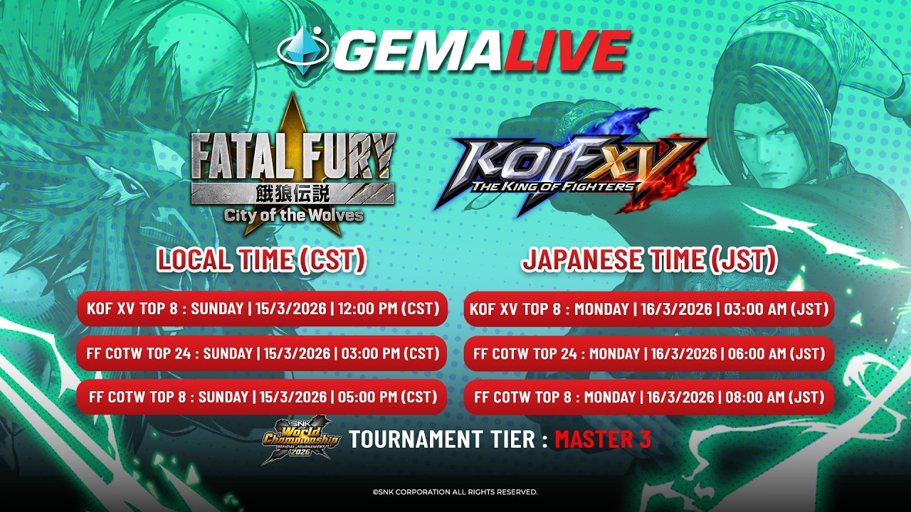 GEMA LIVE |  KOFXV TOP8 |  FatalFury:CotW TOP24