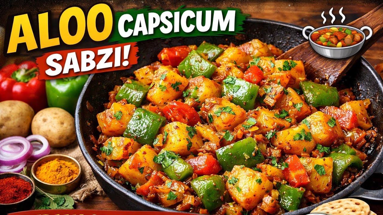 Simple Indian Style Aloo Capsicum 