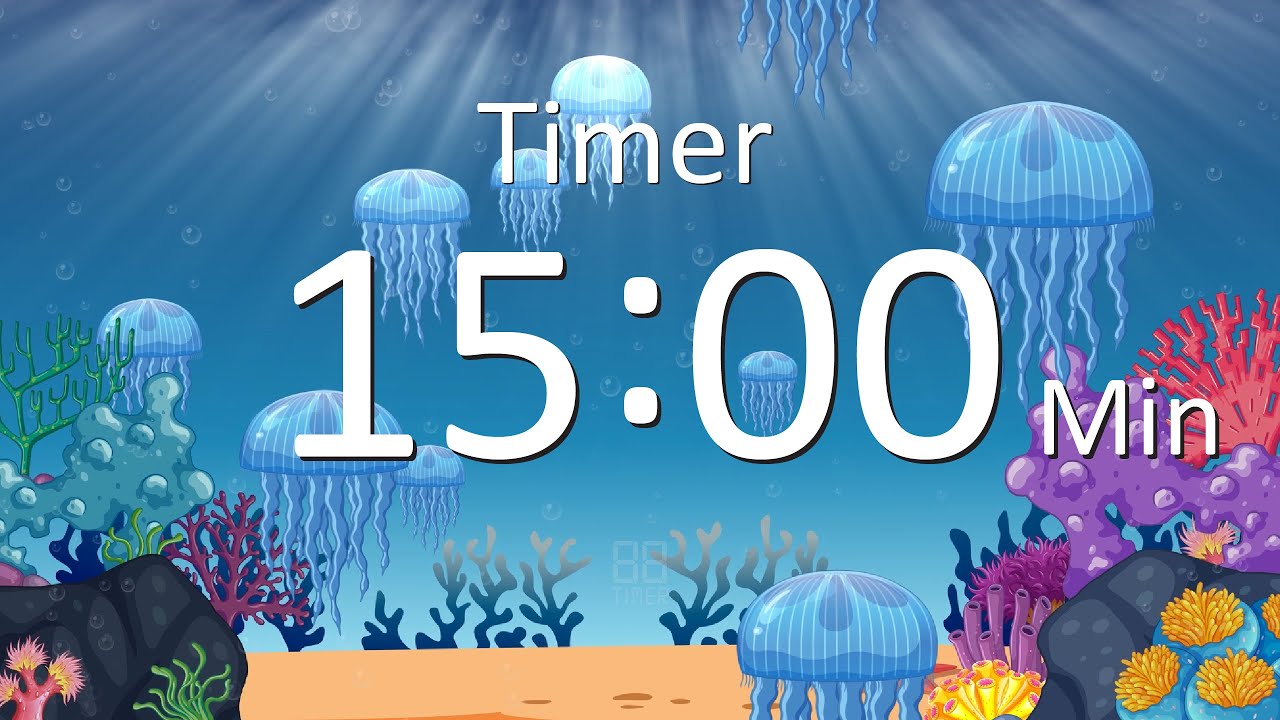15Minute  jellyfish Undersea Countdown Timer Relaxing Lofi Music for Kids & Students #timer #lofi