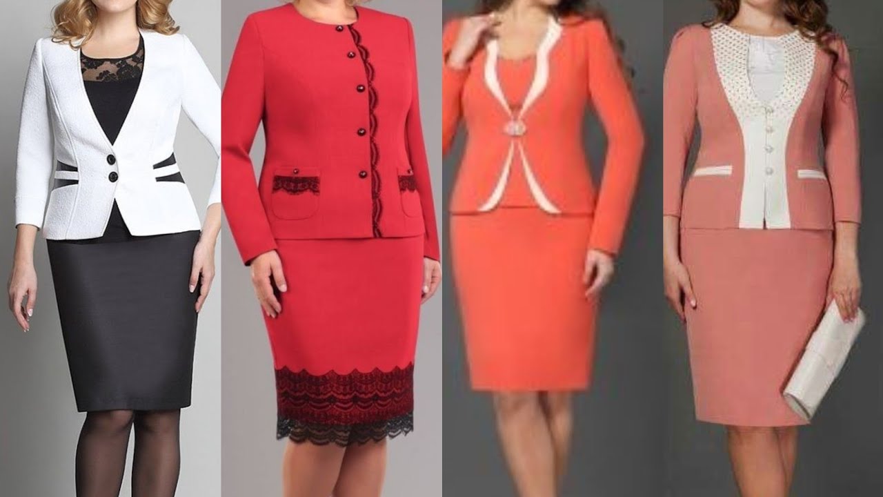 top82 plus size women two peace business dress bodycon dress with trandy coats and jackets design