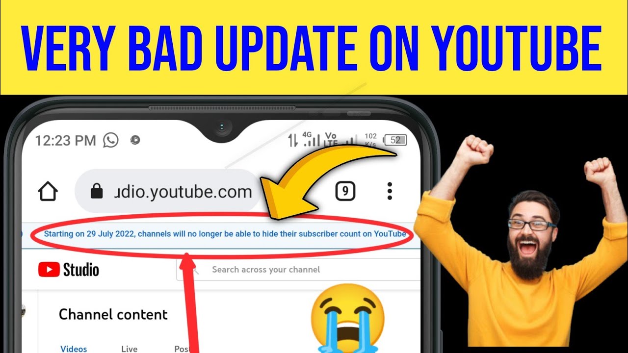 Starting on 29 july 2022 channel will no longer be able to hide subscriber count on YouTube
