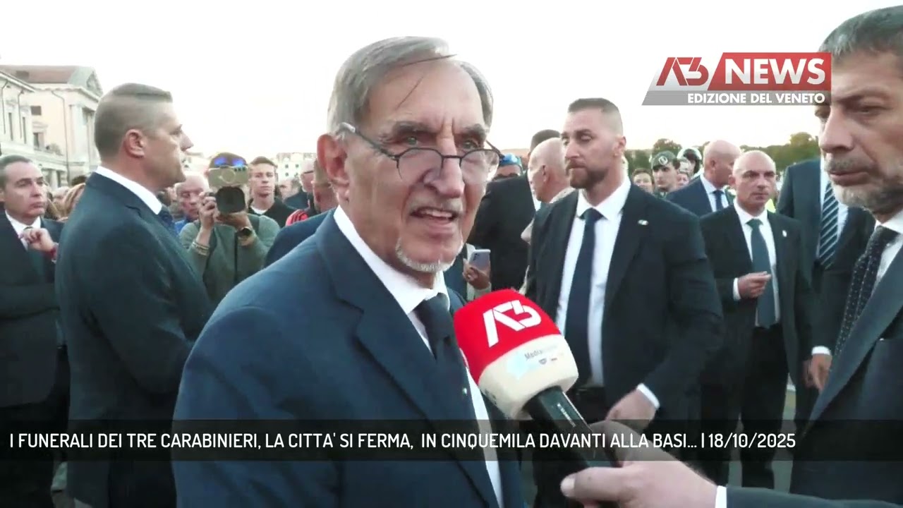 I FUNERALI DEI TRE CARABINIERI, LA CITTA' SI FERMA,  IN CINQUEMILA DAVANTI ALLA BASI... | 18/10/2025