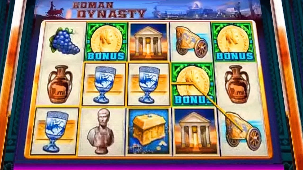 BONUS and RE-TRIGGERS!!!! on Roman Dynasty WMS bluebird Slot Game