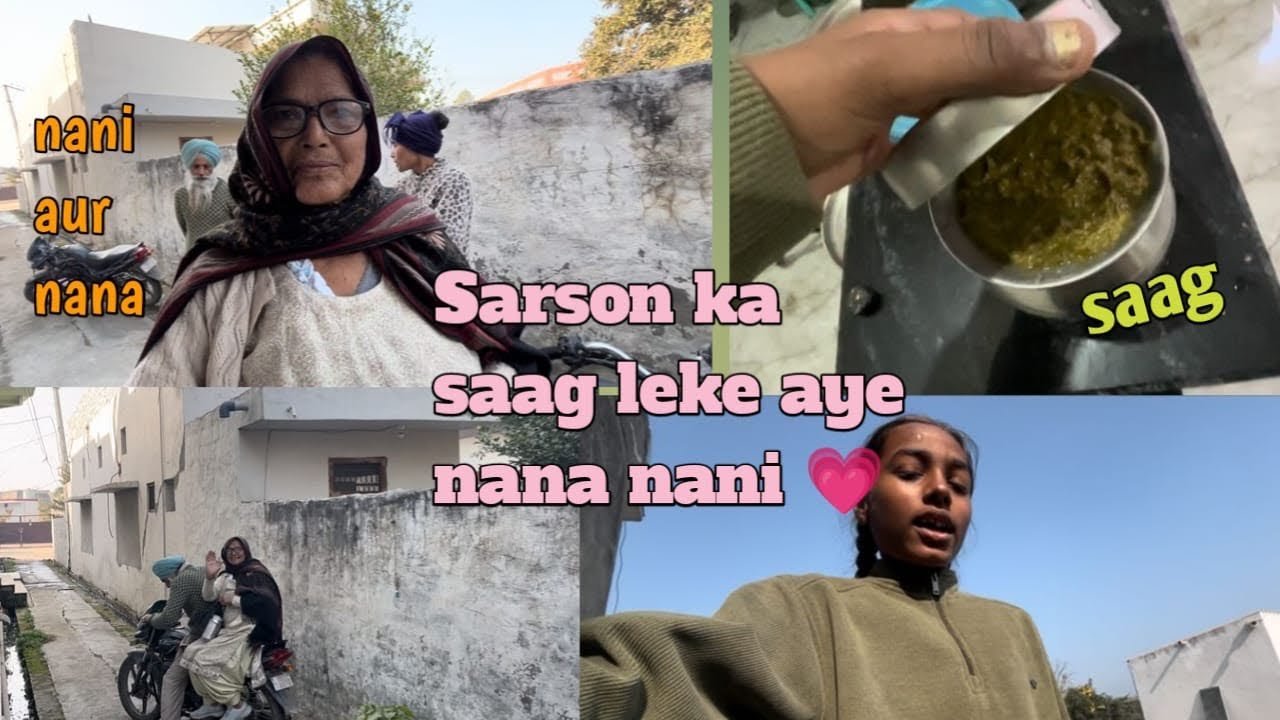 Sarson ka saag lekar aye nana aur nani 😇💕