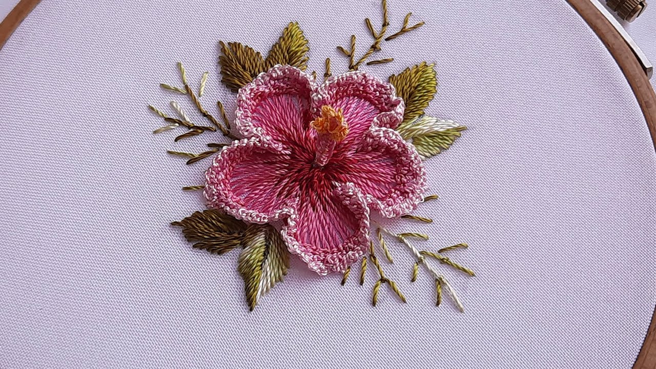 Best 3D Hibiscus Flower Dimensional Embroidery