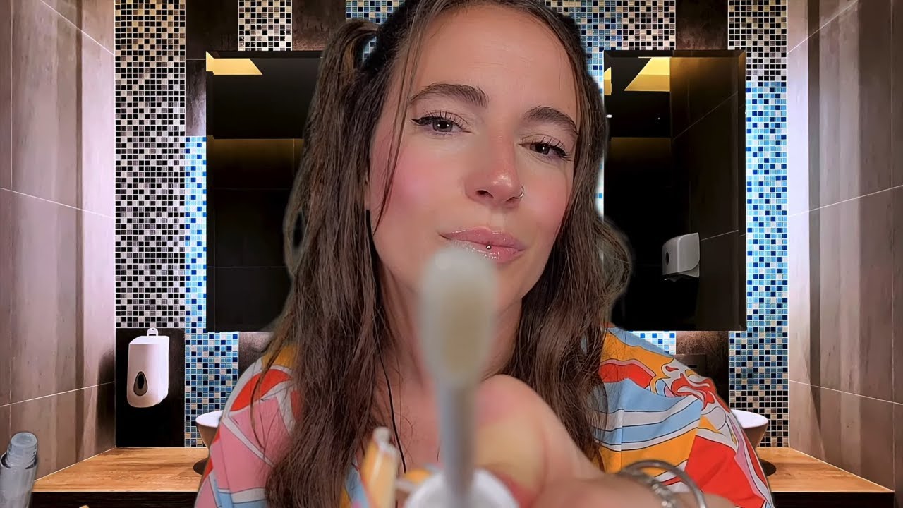 ASMR - Girl In The Club Bathroom Does Your Makeup (Layered sounds) ~ Makeup Roleplay