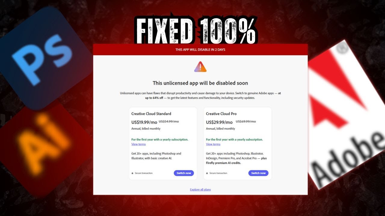 Fix Adobe Unlicensed App Problem  Simple Solution for Creative Cloud Disabled Error
