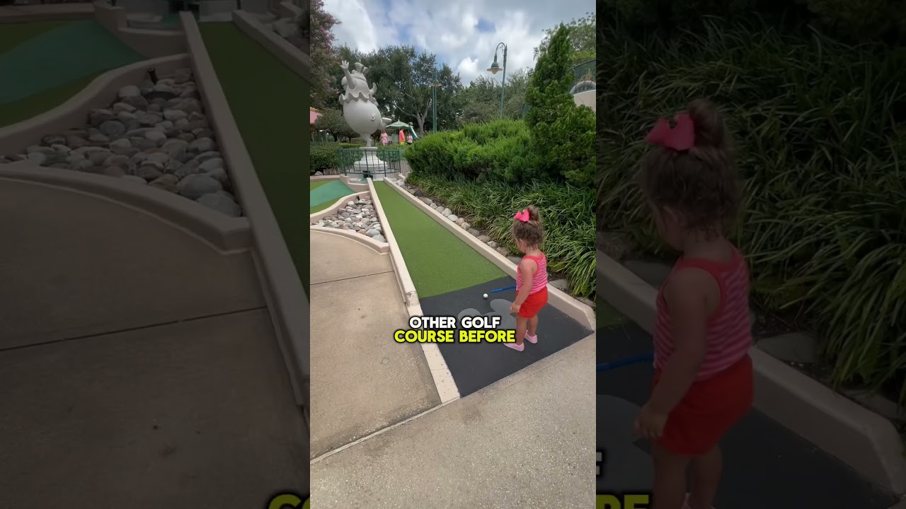 Our FIRST TIME At Fantasia Gardens Mini Golf ⛳️ #disney #shorts #orlando #wdw #golf
