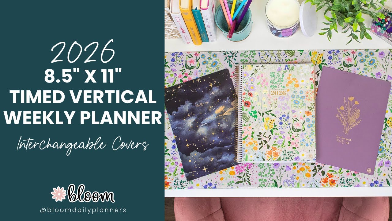 2026 Timed Vertical Weekly Planner, 8.5