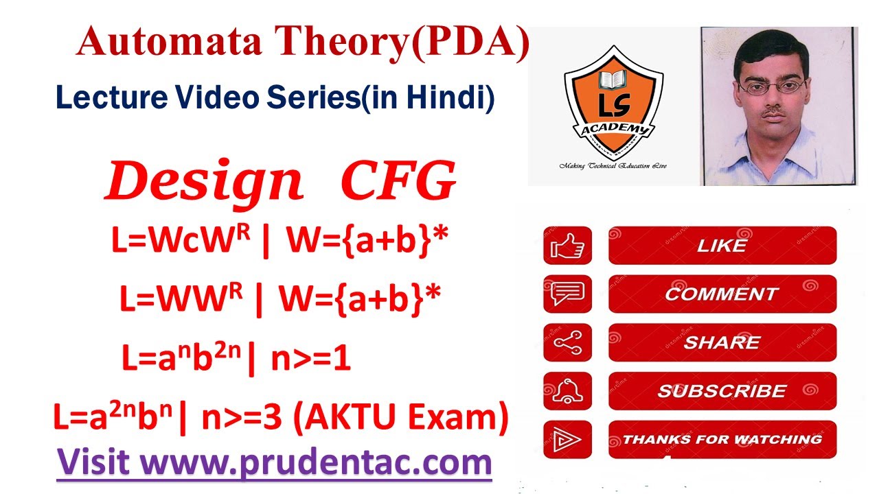 CFG for L= WcW^R |  L=WW^R  |   L= a^nb^2n    |     L=a^2n b^n ,if n greater than or equal to 3