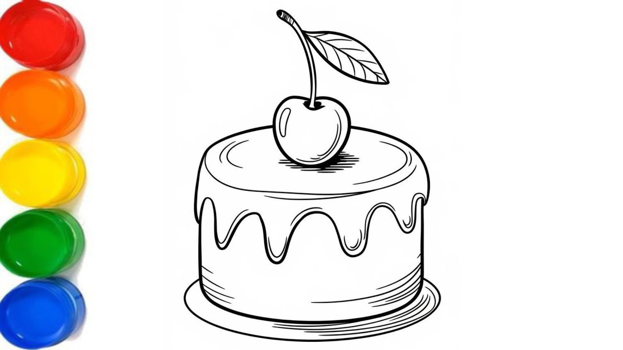 How To Draw Cake 🎂 ? Cute Cake Drawing For Kids || Easy And Beautiful Cake Drawing 